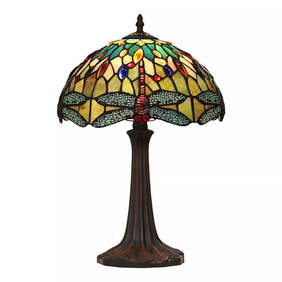 18" Stained Glass Dragonfly Table Lamp (1 of 7)