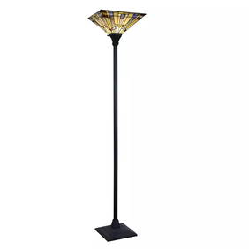 68" Up light Stained Glass Torchier Mission Floor Lamp (1 of 7)