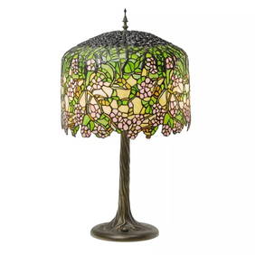 31.75" Cherry Blossoms Stained Glass Table Lamp (1 of 10)