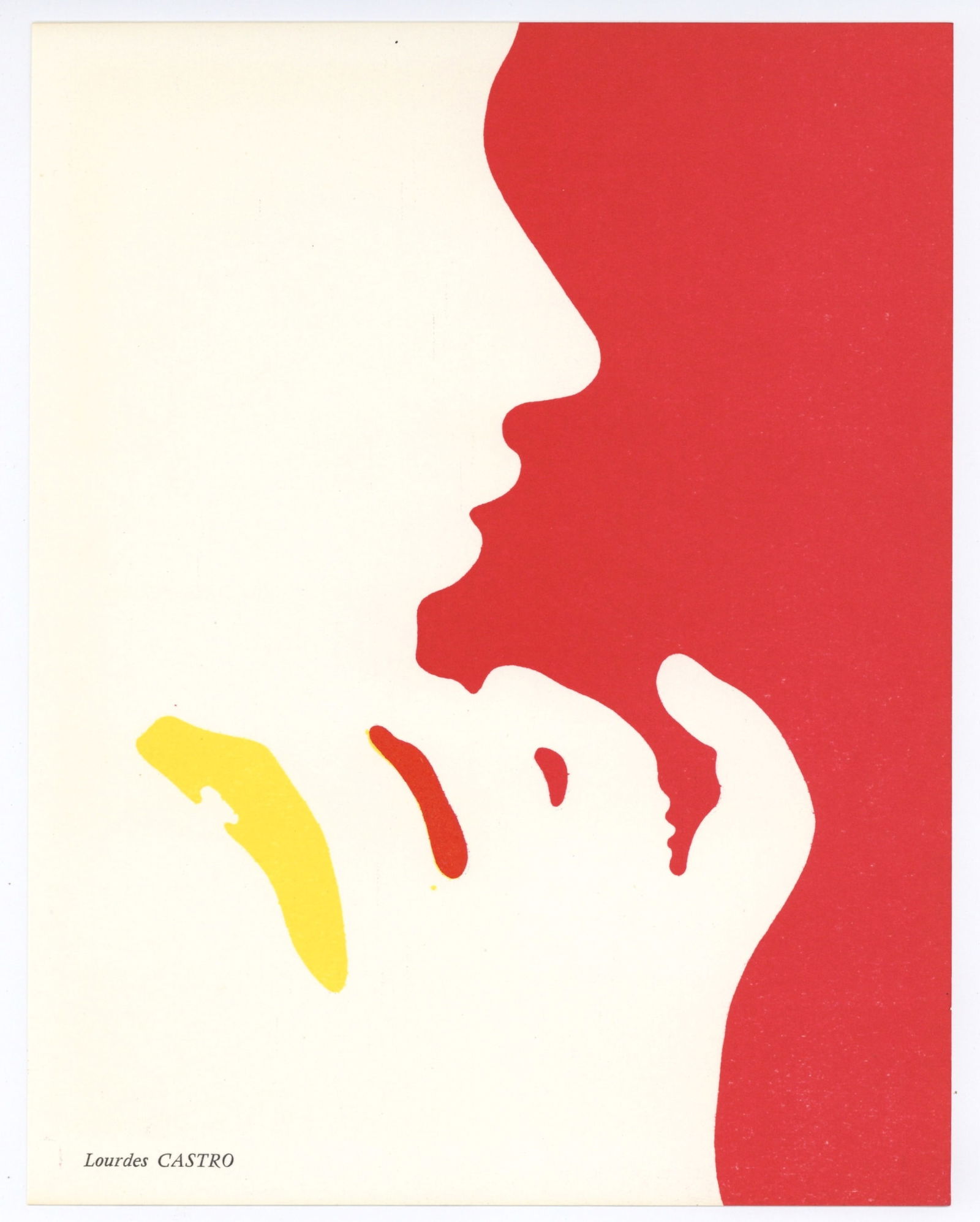 Lourdes Castro original lithograph: Medium: original lithograph. Printed in Paris in 1967 by Clot, Bramsen et Georges and issued in an edition of 2500 for "Les Temps Situationistes" (The Situationist Times) -- now scarce. Size: 10 3/4 x