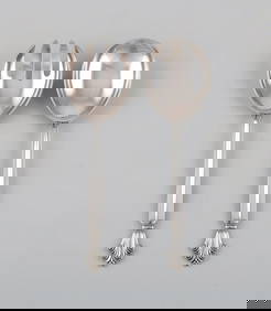 Georg Jensen Acanthus salad set in sterling silver. (1 of 4)