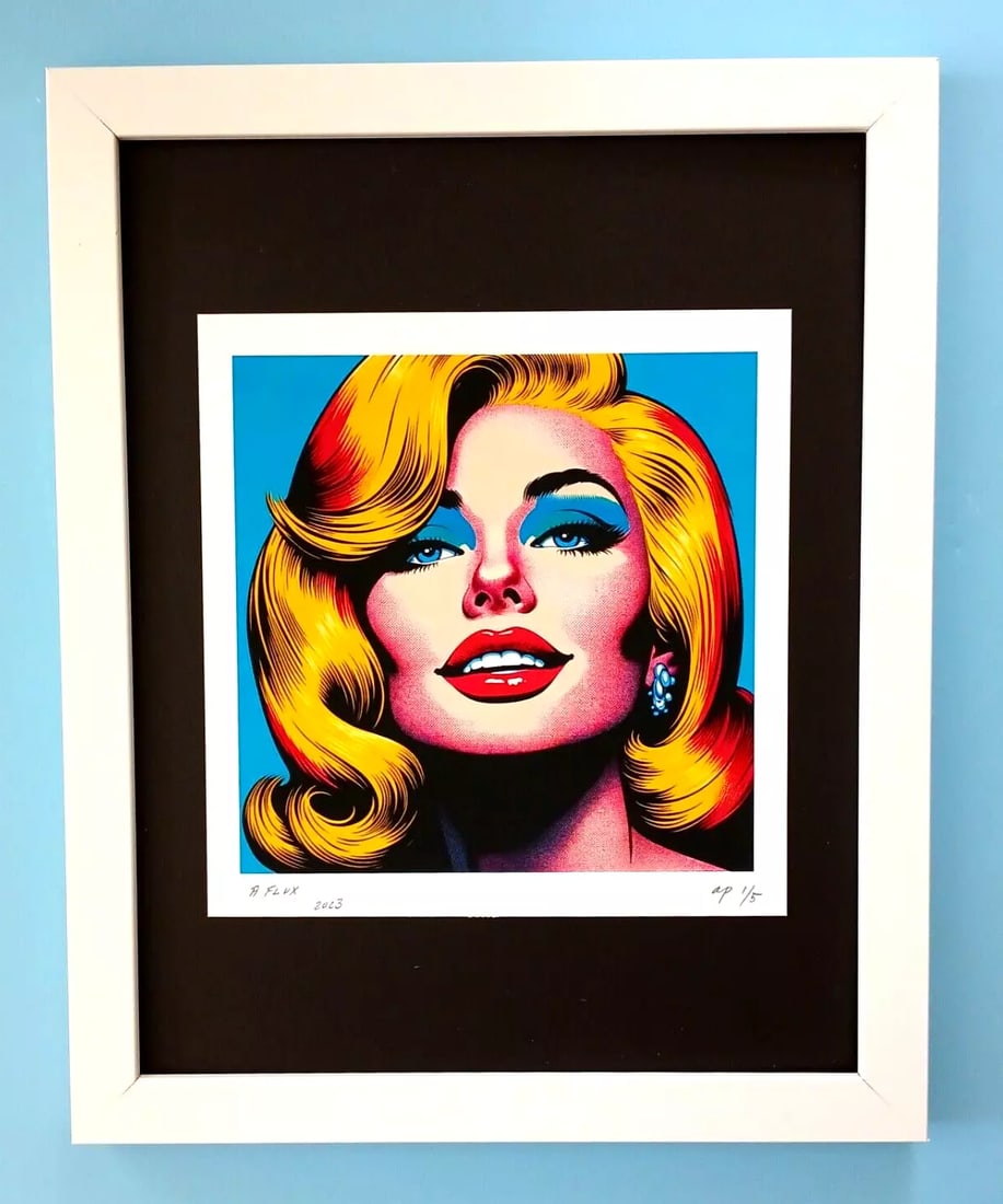 AIDAN FLUX | Hand Signed Original Print Framed | Ltd. Ed. COA Margot Robbie (1 of 4)