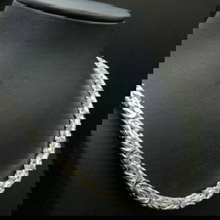 925 Sterling Silver Square Byzantine King's Chain,Men Necklace: Title: 925 Sterling Silver Square Byzantine King's Chain,Men Necklace Description: 925 Sterling Silver Square Byzantine King's Chain,Men Necklace Size and Weight:23.62 in (60cm)/100g Byzantine King's