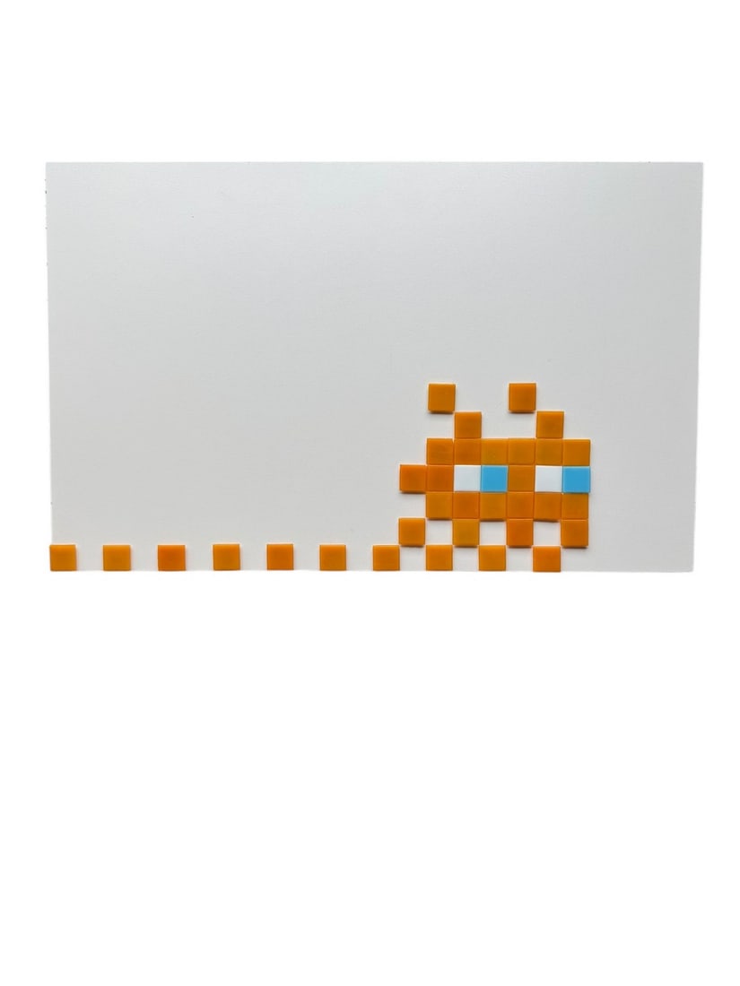 Attb: Space Invader cermic tile street art signed 2005 (1 of 3)