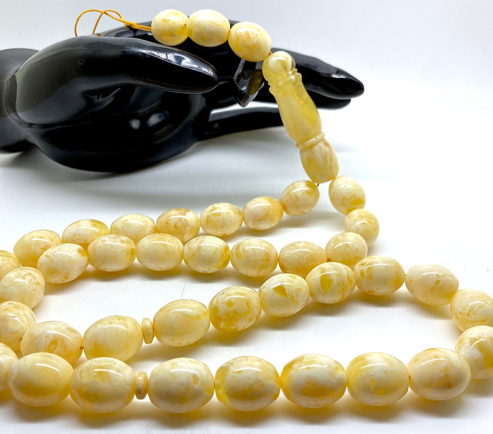 Extraordinary Unique Antique Amber Tesbih made from Olive shaped Amber beads (1 of 8)
