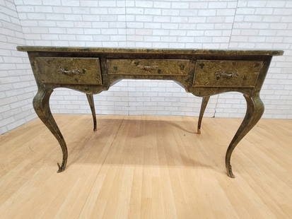 Amy Howard Collection Antique French Provincial Paint Decorated Writing Desk: Vintage from before 2000 Materials: paint, wood Amy Howard Collection Antique French Provincial Paint Decorated 3 Drawer Writing Desk The Amy Howard Collection is a high end, couture line of furniture