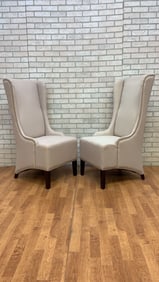 Contemporary High Back Dining Chairs - Pair