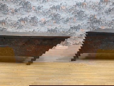 Traditional Handmade Shanxi Province Coffer Sideboard Featuring Artistic Carvings