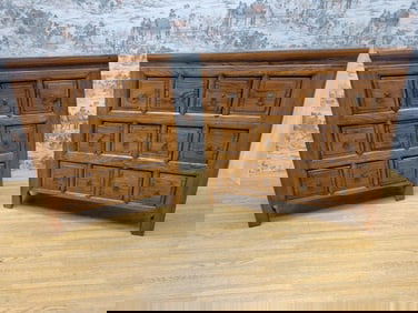 Antique Chinese Shanxi Province Elmwood Apothecary Medicine Chest - Set of 2