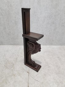 Antique Italian Rococo Figural Carved Oak Architectural Element/Side-Table, Drink/Smoke Stand
