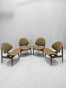 Mid Century Modern Clam Shell Chairs by Seymour James Weiner for Kodawood - Set of 4
