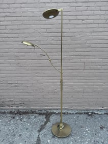 Vintage Postmodern German Brass Adjustable Floor Lamp by Holtkoetter