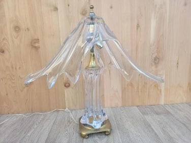 Vintage French Cofrac Art Verrier Freeform Crystal Table Lamp