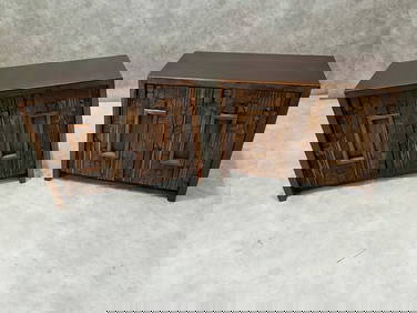 Mid Century Modern Brutalist Pueblo Nightstand by Lane Furniture - Pair (1 of 10)