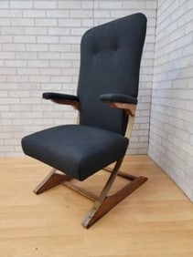 Mid Century Modern Cantilever Spring Rok-A-Chair Rocking Chair by Alderman Acres Newly Upholstered