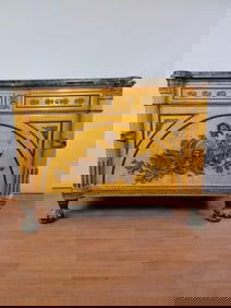 French Louis XVI Figural Bronze Ormolu Chest Commode Styled After Benneman