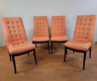 Mid Century Modern High Back Button Tufted Dining Chairs by Directional - Set of 12