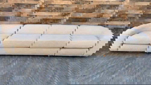 Mid Century Modern Karpen Sofa with Pullout Bed Newly Upholstered in Boucle