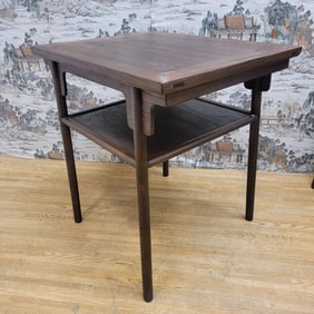 Antique Shanxi Province Elm Tea Table with Display Shelf
