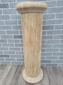Vintage Column Shaped Marble Pedestal Stand