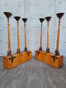 Antique English Gothic Removable Candle Torch Set - Pair