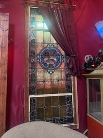 Antique Stained Glass Door Window - Pair