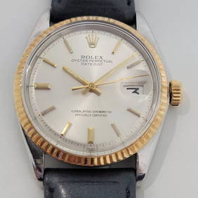 Mens Rolex Oyster Datejust 1601 36mm 18k Gold SS 1970s Automatic Vintage RJC189B (1 of 12)