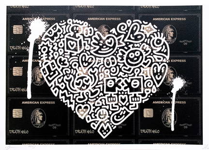 Death NYC American Express Keith Haring: Title: Death NYC American Express Keith Haring Date/Period: 21st Century Materials: Giclee on Fine art 300 gsm paper Size: 17 3/4 x 12 1/2 inches Artist: Death NYC, limited edition giclee on paper, ou