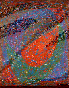 Svend Aage Krogstrup, Danish artist. Acrylic on board. Abstract composition. Dated 1991.: Svend Aage Krogstrup, Danish artist. Acrylic on board. Abstract composition. Dated 1991. The board measures: 60 x 48 cm. The frame measures: 2 cm. In excellent condition. Signed and dated. Reserve: $4