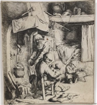 Adrian Van Ostade, After (Dutch, 1610-1685) Pater Familias 1648 (1 of 1)