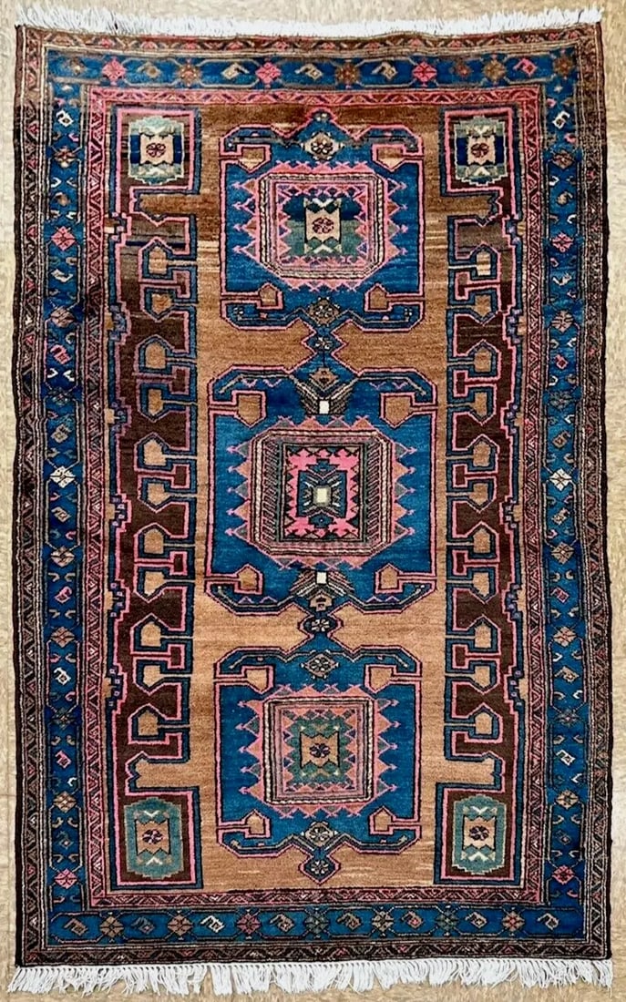 Persian Antique Saveh Hand Knotted Tribal Camel Blue Wool Oriental Area Rug 4'2" x 6'9": Title: Persian Antique Saveh Hand Knotted Tribal Camel Blue Wool Oriental Area Rug 4'2" x 6'9" Description: • Rug Number: H165-6 • Country of Origin: Iran • Style, Design: Persian, S