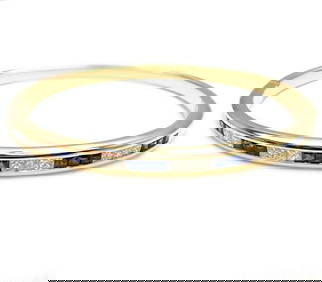 Rare! Craig Drake 18k Yellow Gold Diamond Sapphire Bangle Bracelet (1 of 9)