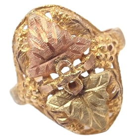 Vintage Estate 10k Multi Color Black Hills Gold Ring sz 5.5