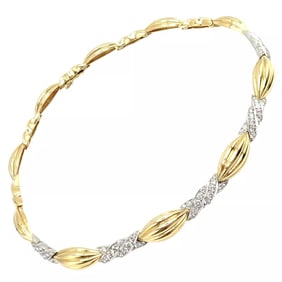 Authentic! Tiffany & Co 18k Yellow + White Gold 4ct Diamond Candy Necklace