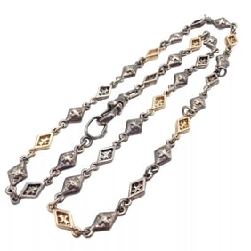Authentic! Loree Rodkin 18k Yellow Gold + Silver 16" Chain Necklace