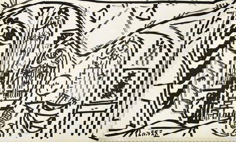 Picasso Sketchbook Carnet de la Californie print #14 dated 1/11/1955 (1 of 1)