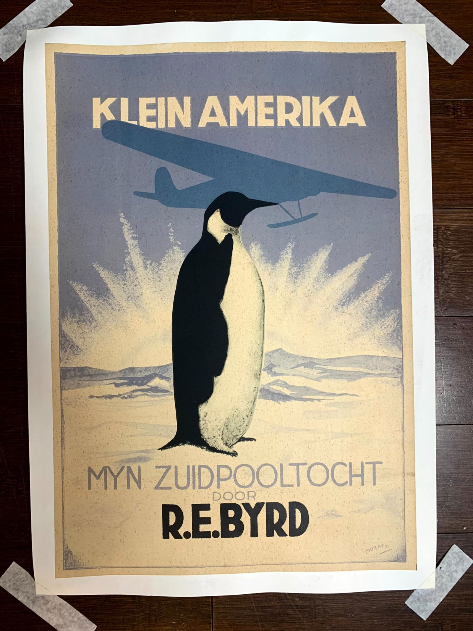 Klein Amerika - Admiral Byrd (1931) 12x18 Dutch Arctic Explorer Poster LB (1 of 5)