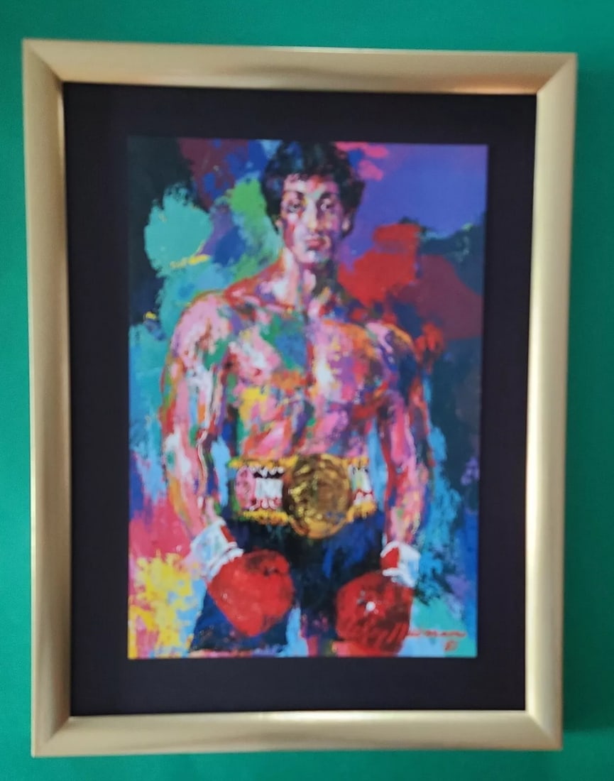 LeRoy Neiman ROCKY BALBOA Signed Pop Art Mounted and Framed New 16x12 W: Beautiful and Scarce Original 1977 Print Leroy Neiman " ROCKY BALBOA " Signed on the Plate This piece is mounted on a 16 x 12 in. black acid free premium black board. Framed covers an area of 18x14in.