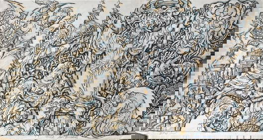 Pencil,mascara, painting St John's vision Litvinov Oleg Arkad'yevich (1 of 10)