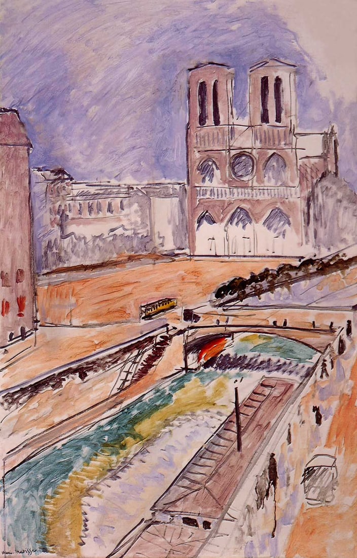 Matisse View of Notre Dame Ltd Edition Numbered Giclee: Artist: Henri Matisse Country: France Title: View of Notre Dame Medium: Giclee on watercolor paper Marks: Ltd Edition Numbered Giclee Paper Size: 19 x 13 inch Condition: Fine - Pristine Certific
