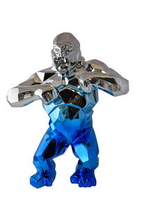 Textile Blue and Silver King Kong Statue Size: 18" x 9" x 23"H: Title: Textile Blue and Silver King Kong Statue Size: 18" x 9" x 23"H Description: Enjoy this Modern Art blue and silver King Kong Statue Made of Resin. This modern abstract would be a great addition