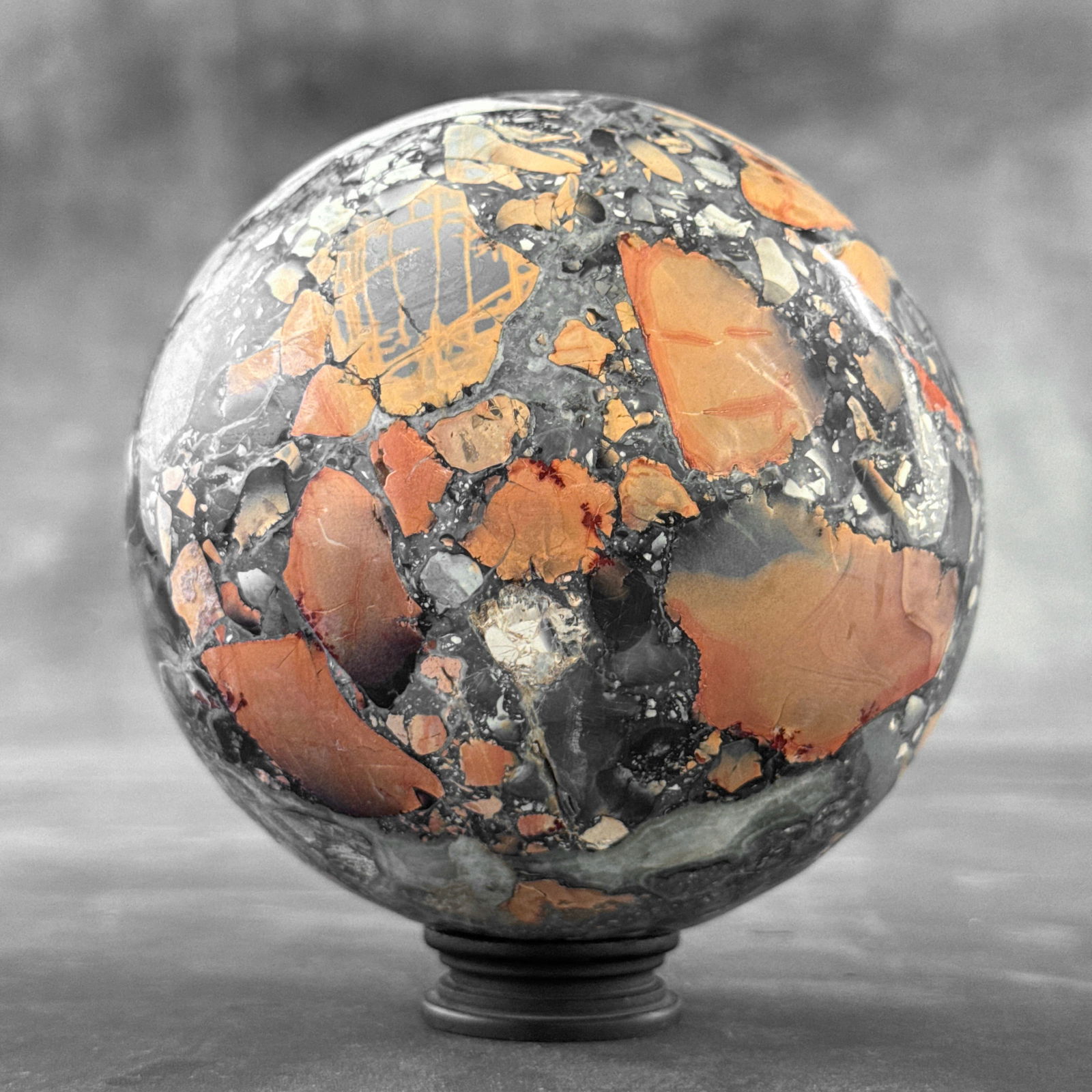 Beautiful crystalized Maligano Jasper sphere with stand (1 of 10)