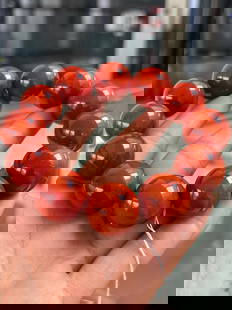 Superb Chinese Natural Nanhong Agate Beads Hand Chain w Certificate: Title: Superb Chinese Natural Nanhong Agate Beads Hand Chain w Certificate Date/Period: After2025 Origin: Chinese Dimension: 20(mm) 0.79(inches) Weight 0.32 lbs/145.82g Materials: Nanhong Agate Reserv