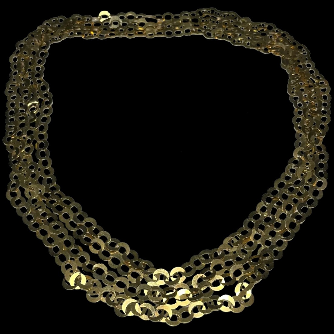Vintage Italian Fancy Link Gold Plated Sterling Siver Multi- Layer Necklace (1 of 5)