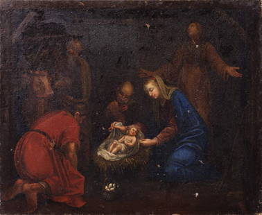 18TH CENTURY - PORTUGUESE SCHOOL: Title: 18TH CENTURY - PORTUGUESE SCHOOL Date Period: 18th century Materials: Canvas Dimensions: 53,5x68,5 cm | 21,06x26,97 inches Description: "Holy Family." 18th-century oil on canvas. Flaws. Dimensi