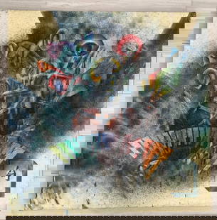 Bulka Artem: Abstract. Economy of the fourth dimension: Artist: Bulka Artem Title: Abstract. Economy of the fourth dimension Date: 1996 Medium: oil/mixed meida on hardboard Dimensions: 80 х 80 cm Reserve: $400.00 Shipping: Domestic: Flat-rate of $80.