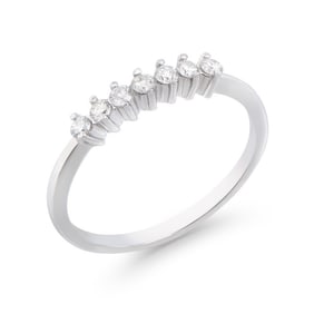0.25 CTS CERTIFIED DIAMONDS 14 K WHITE GOLD DESIGNER RING SIZE 7.5