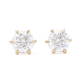 1.58 TCW IGI Certified Lab Grown Diamonds 14K YG Designer Studs Earring
