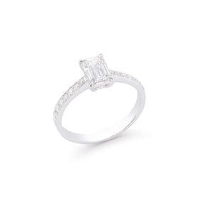 1.39 TCW IGI Certified Lab Grown Diamonds 14K WG Designer Ring
