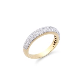 0.85 CTS CERTIFIED DIAMONDS 14 K DESIGNER YELLOW GOLD RING SIZE 7.5